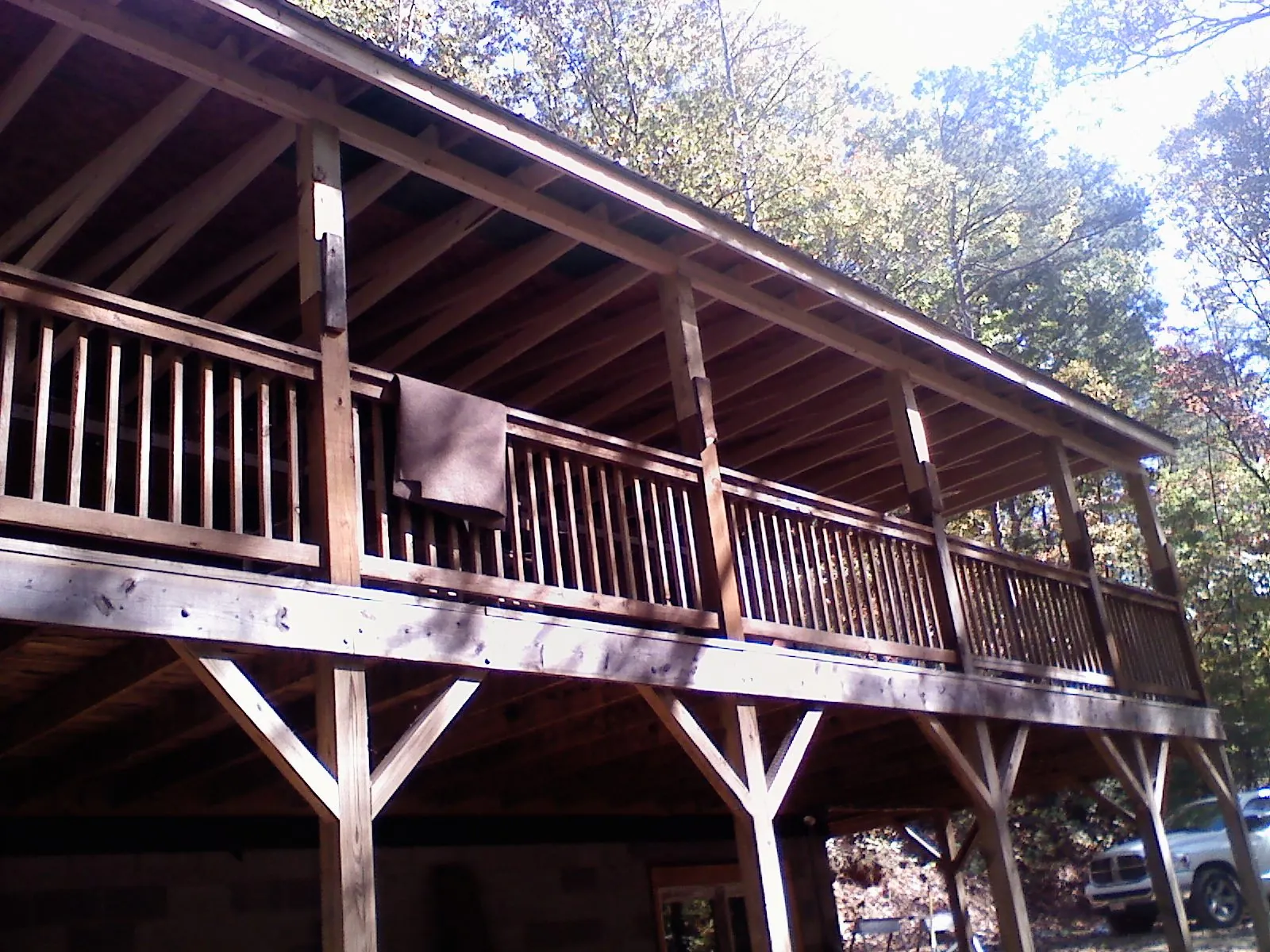 Timber framing under a new elevated porch and deck — Roof Leak Repair in Moonachie by Roofing Brothers
